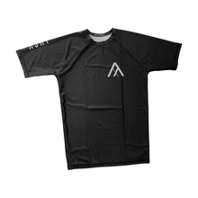 Load image into Gallery viewer, Ashi Black Rashguard- Short Sleeve
